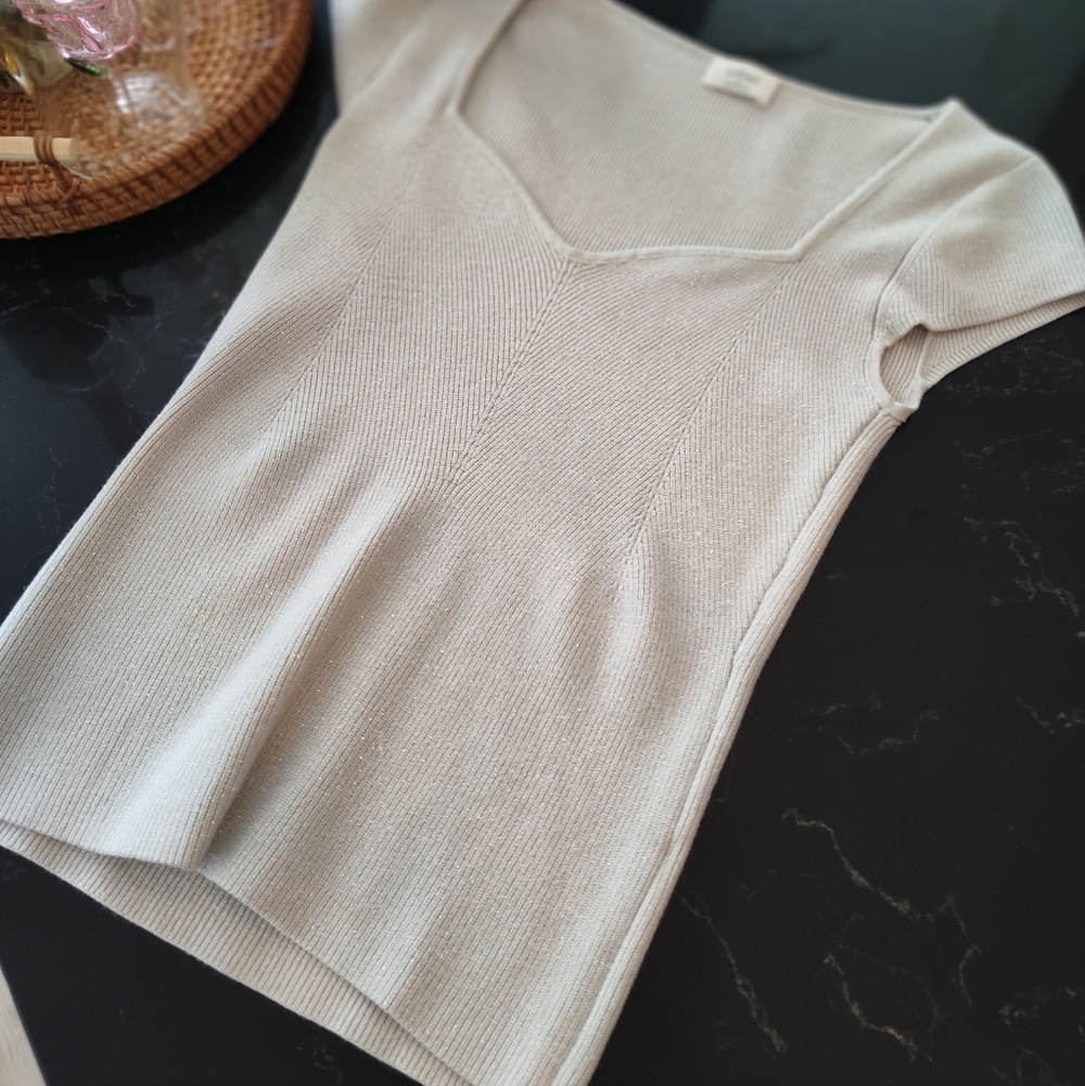 Wilfred Light Gray Ribbed Top - Picture 2 of 3